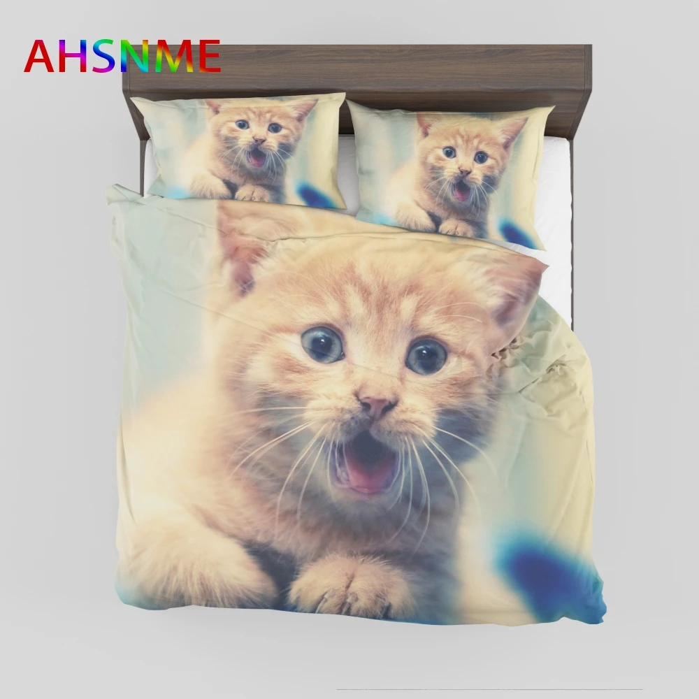 4.AHSNME Little Kitty Комплект постельного белья набор пододеяльников для кошек