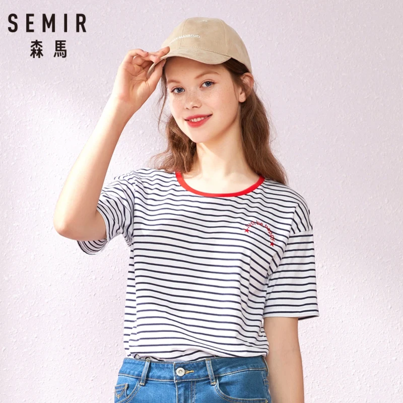 SEMIR/футболка с короткими рукавами для женщин Новинка 2019 года летняя футболка в