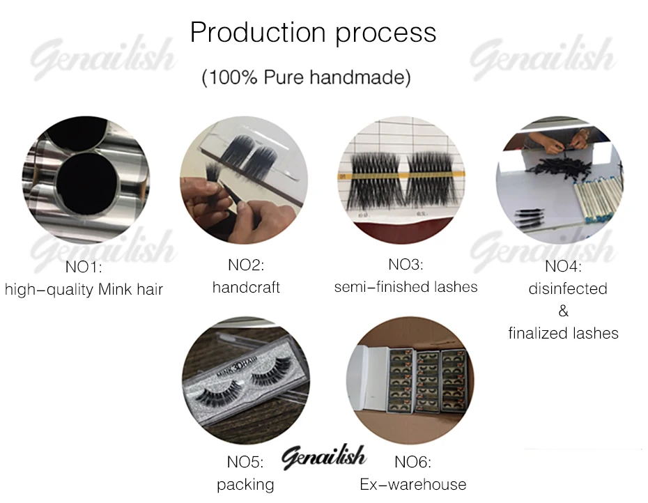 Genailish 3D норковые ресницы верхние настоящие мягкие натуральные накладные 1 пара