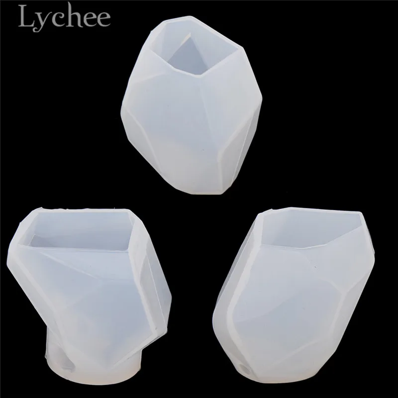 Lychee многоугольник белая свеча силиконовая форма 3D Свеча формы DIY ручной работы мыло изготовление ремесла поставки