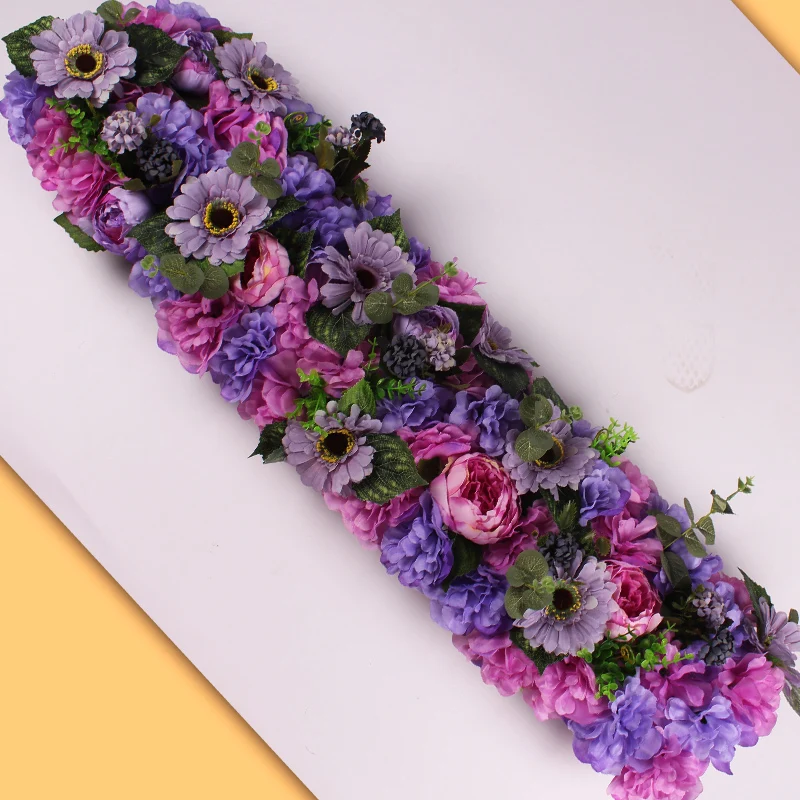 01 DIY1M свадебный цветок декор для железной арки искусственная Цветочная композиция поставки дорога свинец цитируется ряд цветов окно T станция - Цвет: 01