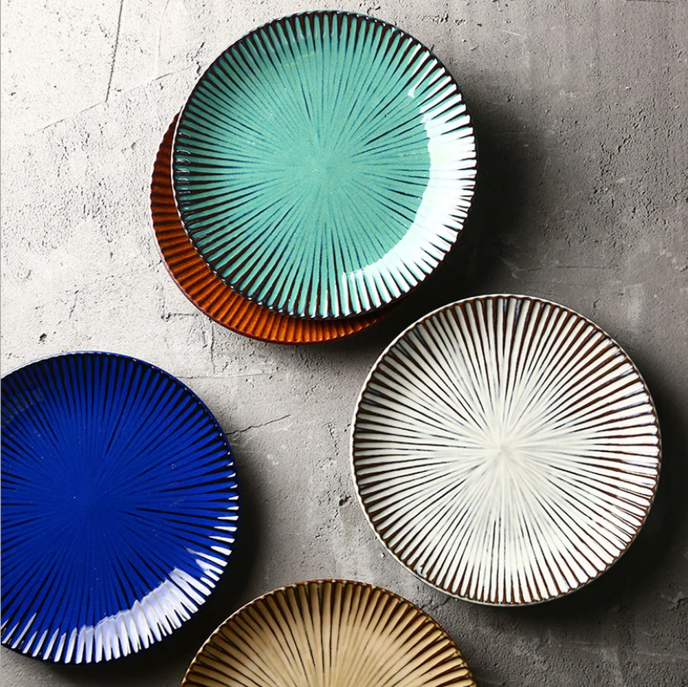 9-керамическая тарелка дюймовая столовые приборы Ретро креативные западные