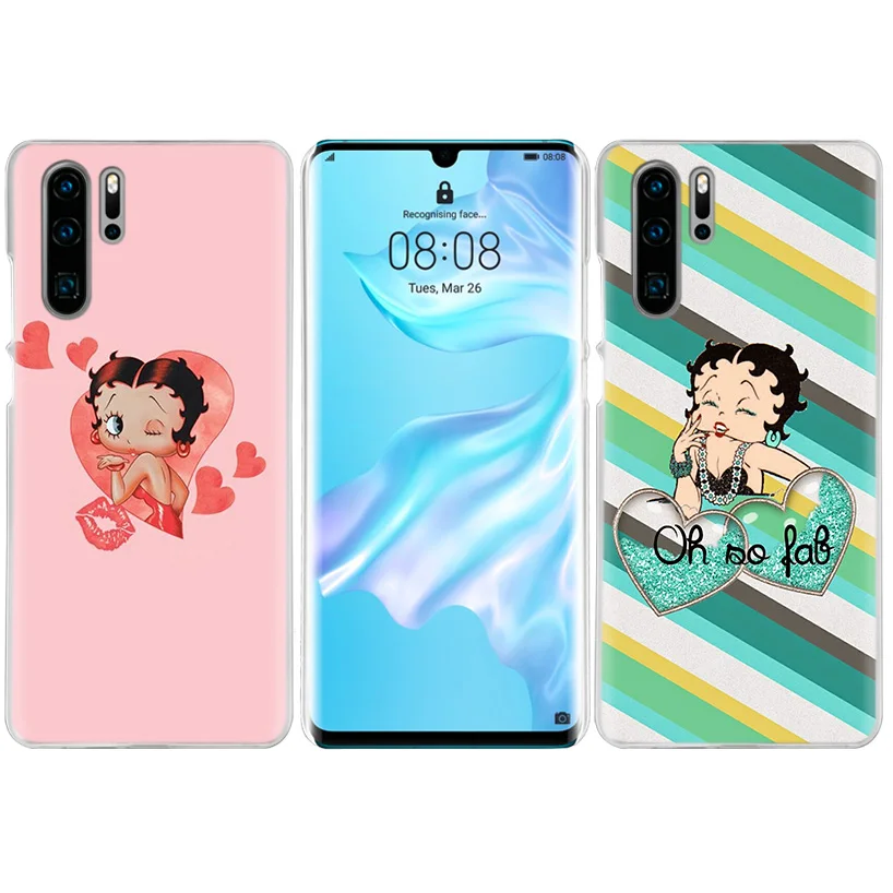 Розовый сексуальный чехол Betty Boop для huawei P20 P30 P Smart Nova 4 3i P10 P9 P8 mate 10 20 lite Pro Mini жесткий чехол для телефона pc