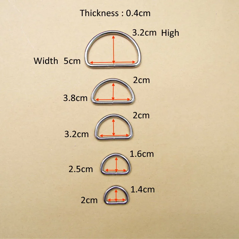10 шт. не сварные прямоугольные треугольные полукруглые скользящие Кольца Dee