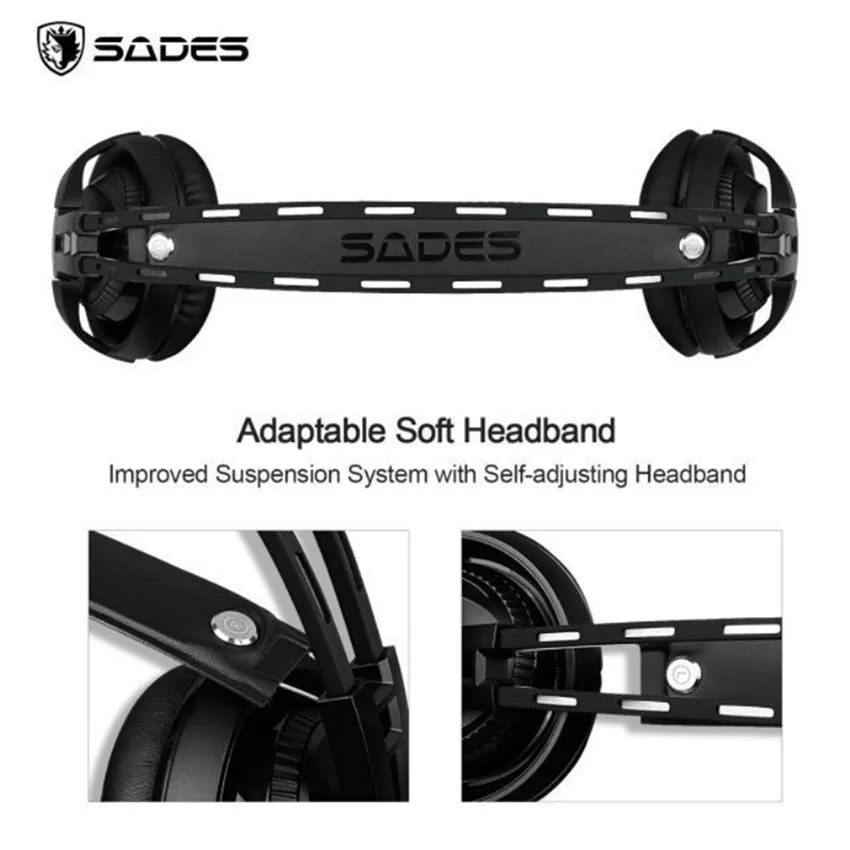 Sades R2 USB компьютерные игровые наушники гарнитура с микрофонами микрофон дышащие