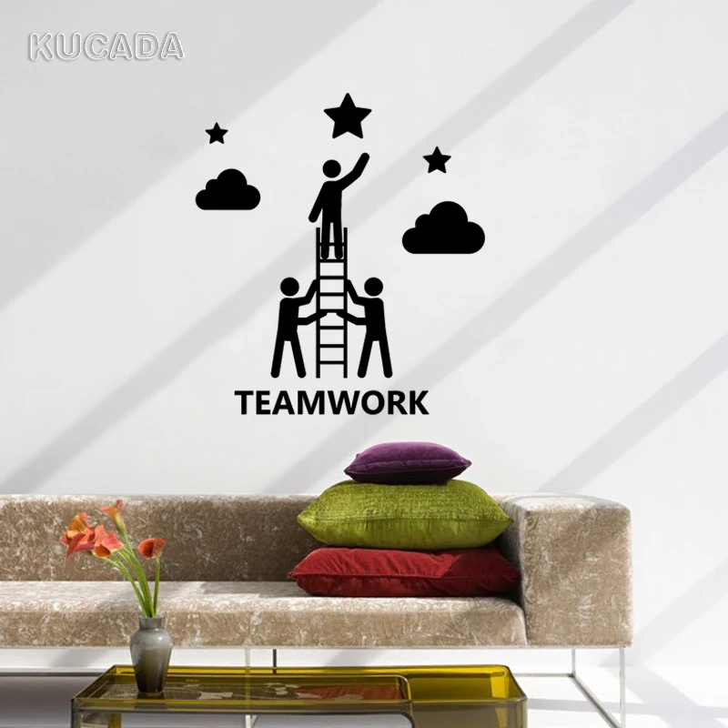 Виниловые наклейки на стены компании Teamwork офис девиз Конференц-зал кабинет Декор