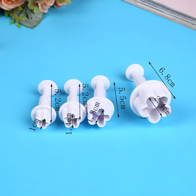 4 шт./лот Плунжерные формы для мастики сахарные украшения резак инструменты торта