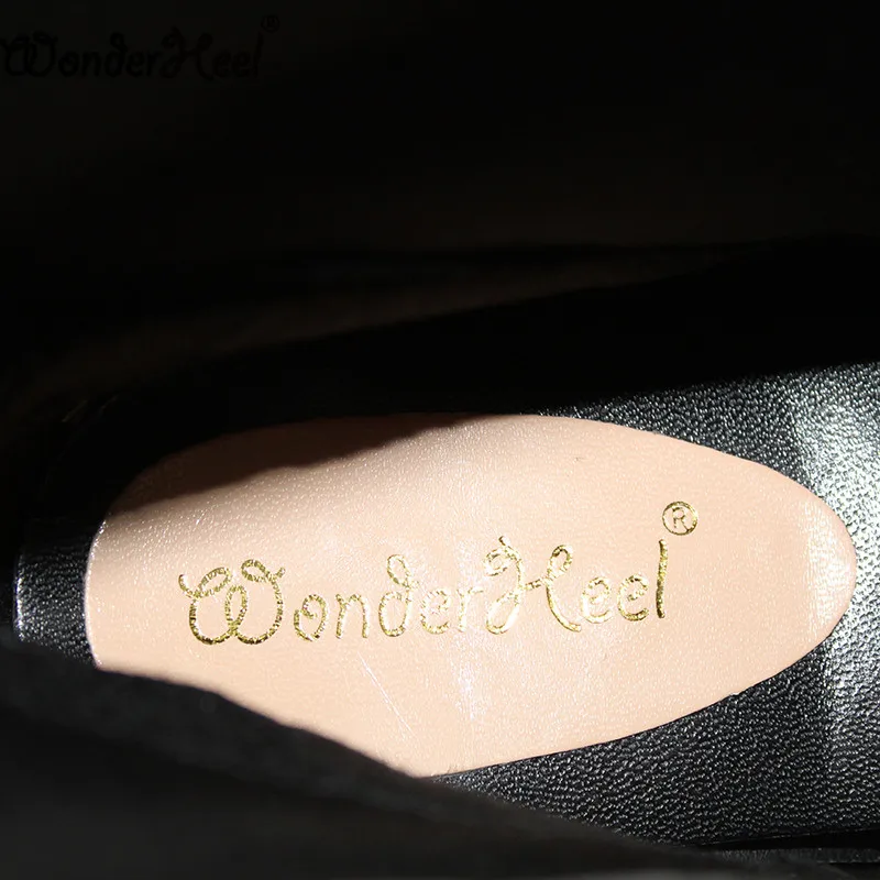 Wonderheel/очень высокий каблук appr. 5 "/12 см женские мотоциклетные сапоги пикантные