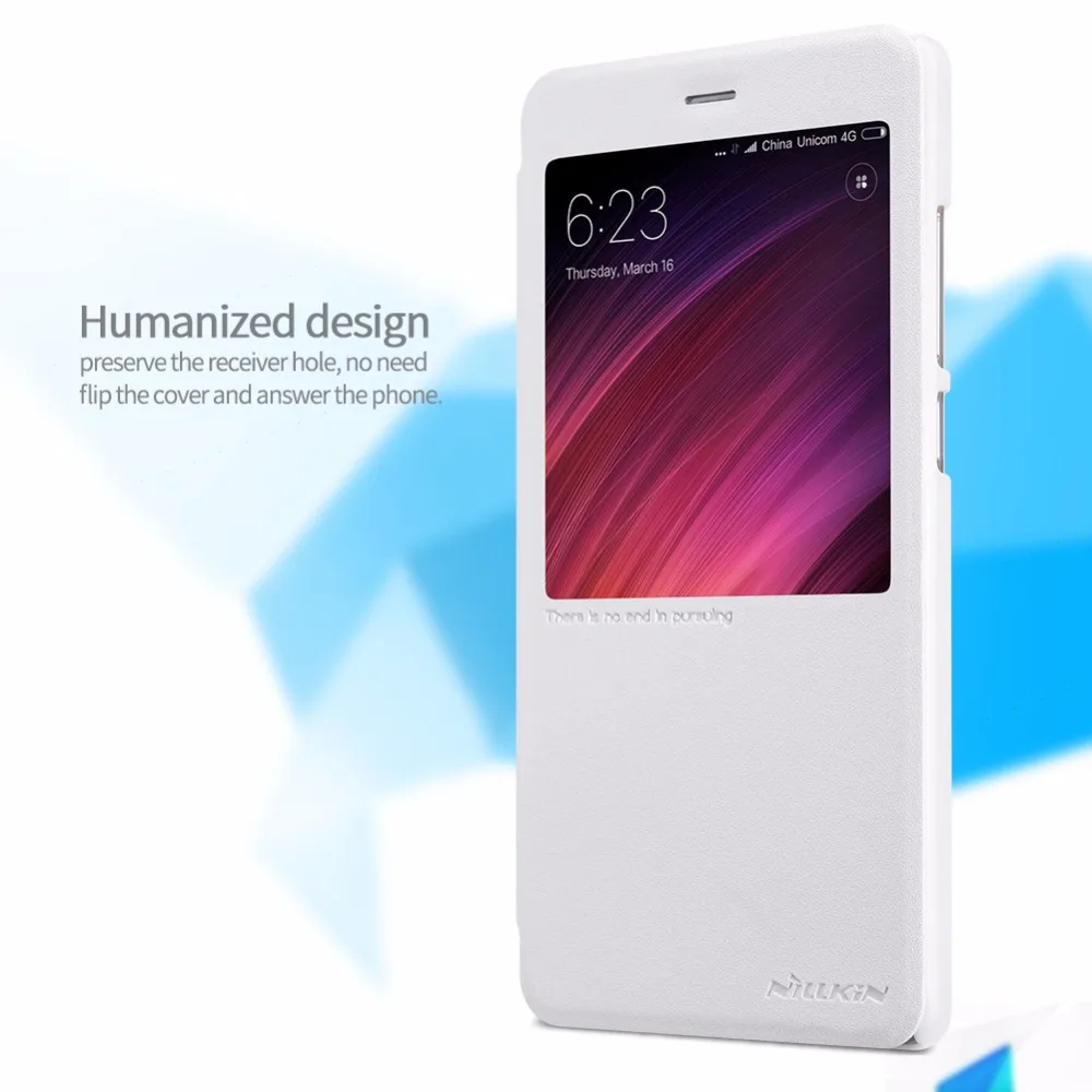 Чехол NILLKIN для xiaomi redmi note 4X блестящий флип чехол из искусственной кожи с умным