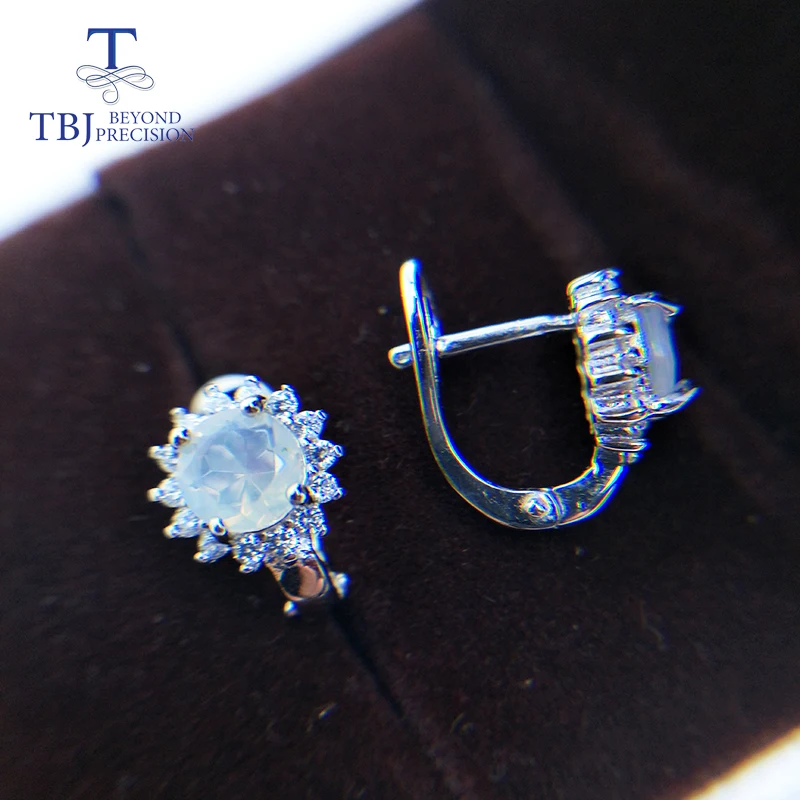 TBJ, новинка, круглые серьги с эфиопским опалом и застежкой, серебро 925 пробы, хорошее ювелирное изделие для женщин, хороший подарок
