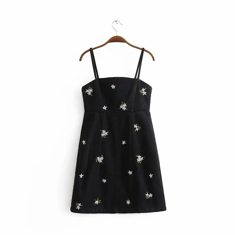 Women popular new XY65-8235 European and American fashion embroidery denim wash dress | Женская одежда