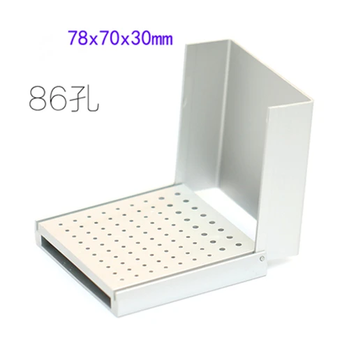 1PC 86 Holes Silver 1 шт. держатель зубных боров блоки автоклавные для полировки щетки Высокая Низкая скорость чашки bur блок - Цвет: 1PC 86 Holes Silver