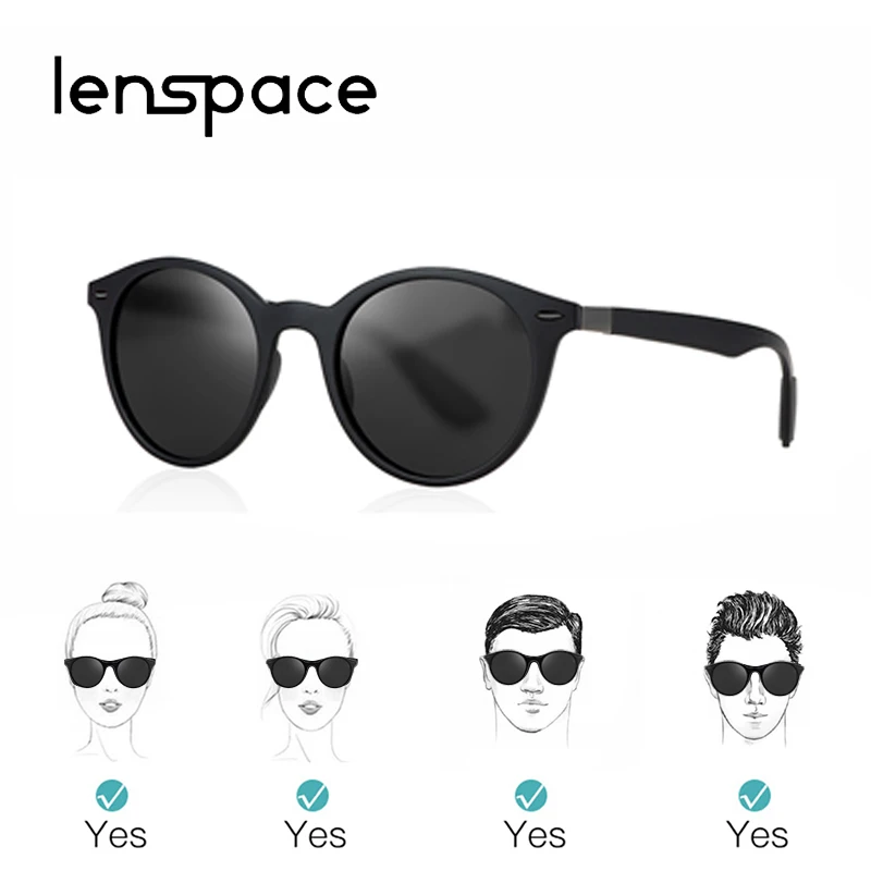 Lenspace брендовые дизайнерские круглые мужские солнцезащитные очки