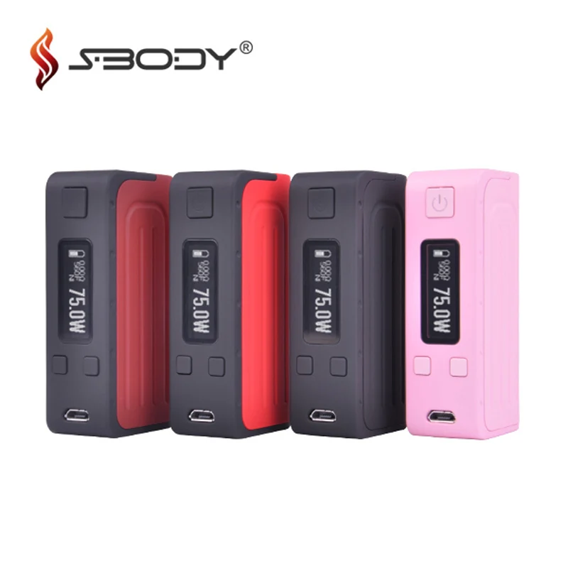 Оригинальный Sbody Elfin DNA75 мод 75 Вт TC Vaping Box с чипсетом Evolv Встроенный 1800 мАч Temp control 18650