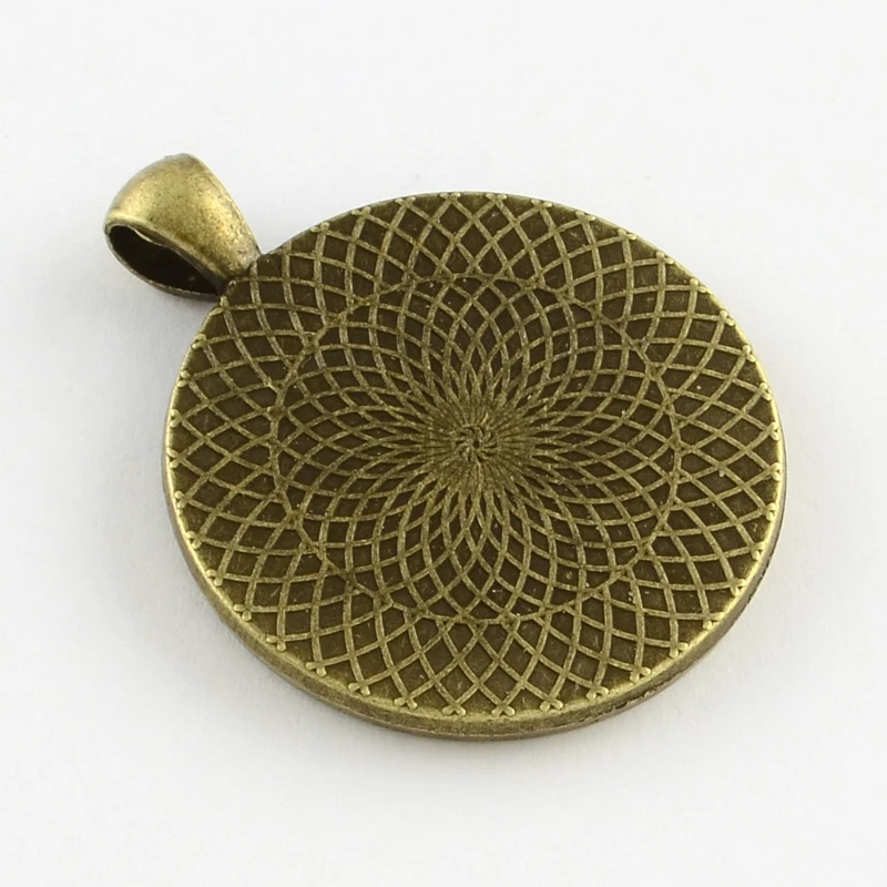 

about 143pcs/1000g Tibetan Style Flat Round Alloy Pendant Cabochon Settings jewellery findings,Tray: 30mm; 41.5x33x2mm F60