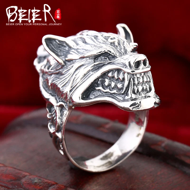 Мужское кольцо с надписью Beier властителя в стиле ретро крупным драконом D1234 2015 |