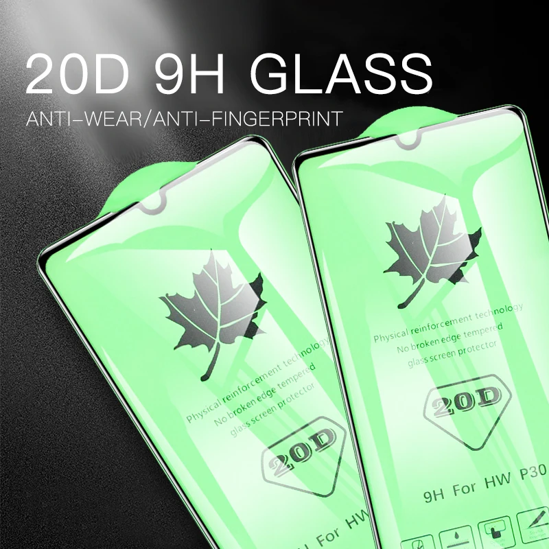 20D роскошное полное покрытие из закаленного стекла для Huawei P30 P20 Lite Y6 Y7 Prime 2018 Y9 2019