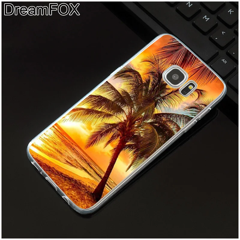DREAMFOX M143 Лето пляжное дерево Мягкий ТПУ силиконовый чехол для Samsung Galaxy S5 S6 S7 S8 S9 S10 5G