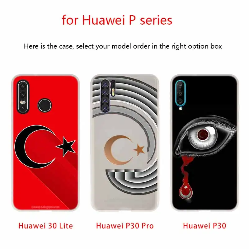Чехол MLLSE с турецким красным флагом силиконовый мягкий чехол из ТПУ для Huawei P30 P40 P20