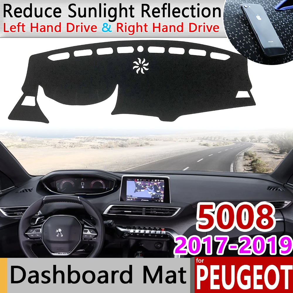 Для peugeot 5008 2017 2018 2019 2020 MK2 Противоскользящий коврик на приборную панель