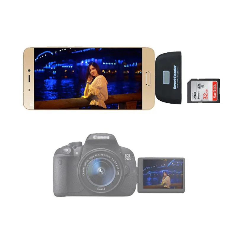 Надежный Micro USB 3 в 1 адаптер для чтения карт памяти USB/TF/SD Samsung Galaxy S7Edge | Компьютеры и