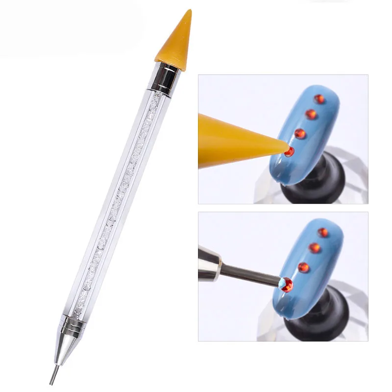 

Dual-ended Nail Dotting Pens Crystal Beads Handle Rhinestone Picking Pen Tool Studs Picker Wax Pencil for Manicure Nail Art Tool