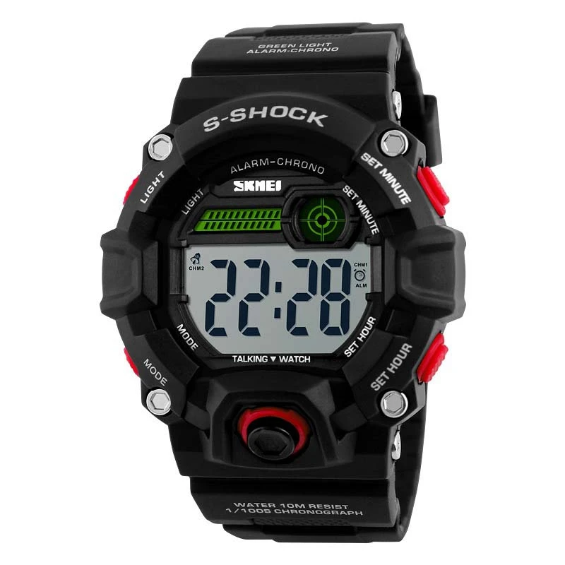 Мужские часы голос хронометраж нейтральный стол спорта на открытом воздухе