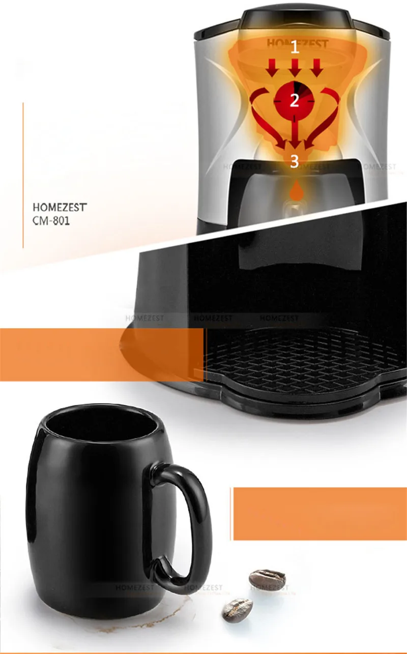 HOMEZEST 220 В/300 Вт мини капельная Кофеварка с одной чашкой кофе машина бытовой песочные часы кофе 150 мл с керамической чашкой CM-801