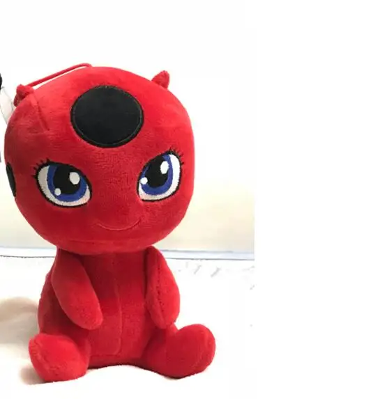 20CM red 20 см Божья коровка кошка плагг& Тикки Нуар плюшевая игрушка плюшевая подвеска зажим Брелок Леди Баг Адриен маринетт плюшевые игрушки кукла - Цвет: 20CM red