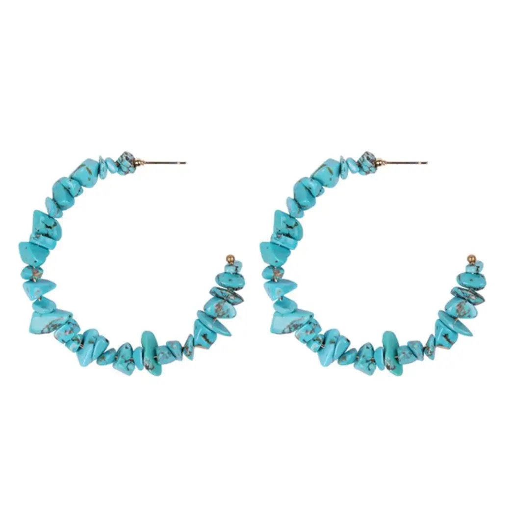 Серьги Крючки женские винтажные геометрические красные синие золотые 19