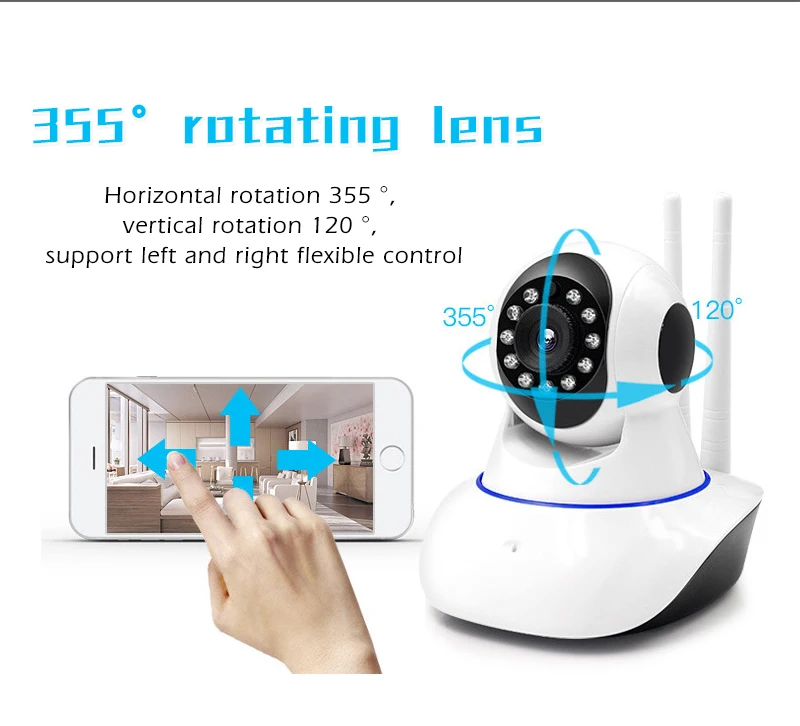 Двойной антенны Беспроводной CCTV дома Камера HD 720 P Wi-Fi IP Видеоняни и радионяни