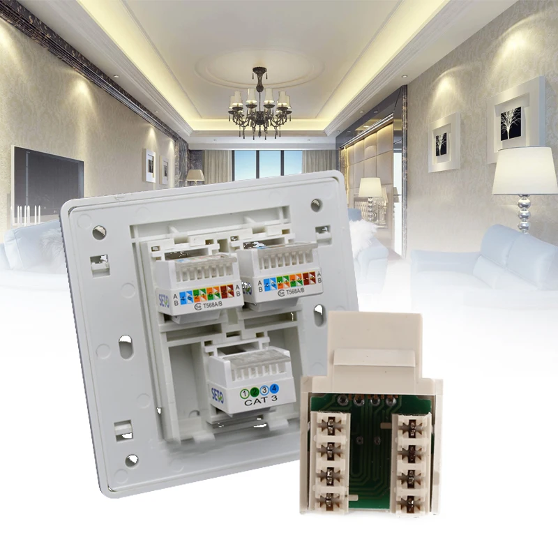 1 порт Прочный Удобный Ethernet Cat 5e один порт настенная розетка сетевой кабель вилки Лицевая панель ПВХ