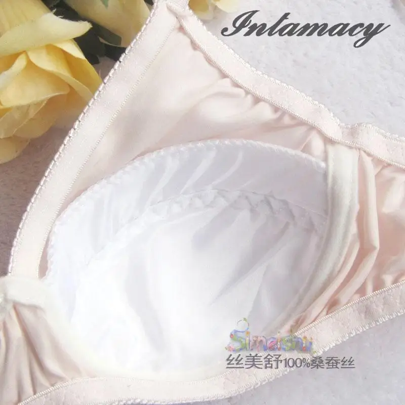 Нижнее белье из 100% шелка с тонким бюстгальтером | Женская одежда