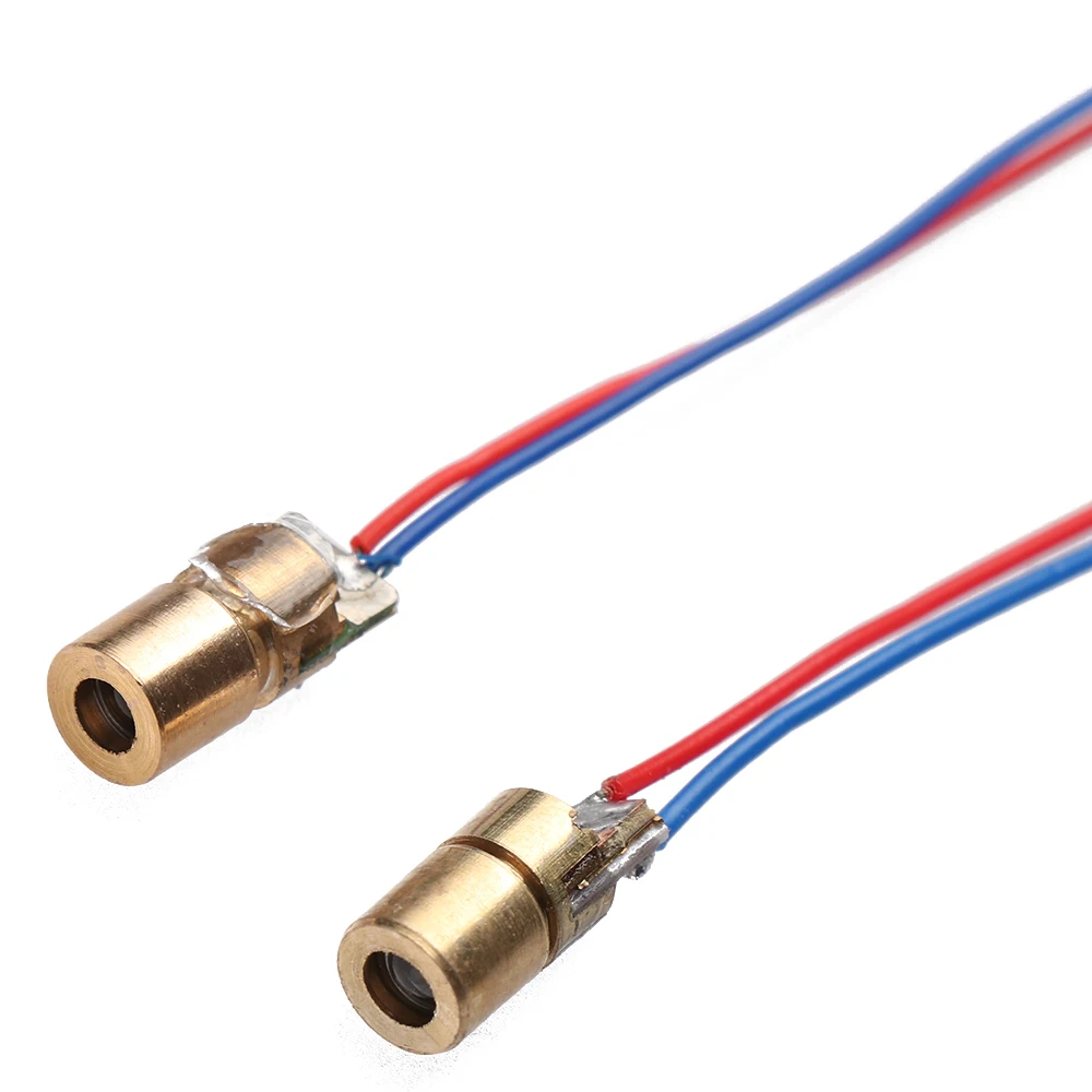 5 шт. лазерный диод 650nm 6 мм 3/5V 5 миллионов ватт Регулируемый точечный модуль лазерного диода красный Медь лазерной головки инструменты, аксессуары