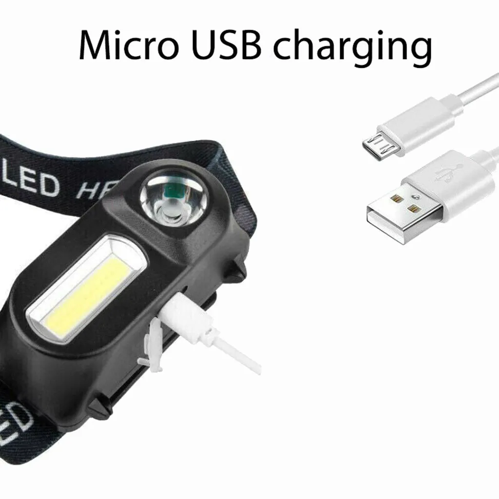 USB Перезаряжаемый 6 режимов светодиодный налобный фонарик COB фара Головной фонарь наружная походная лампа на голову Водонепроницаемая ночная рыбалка#13/6