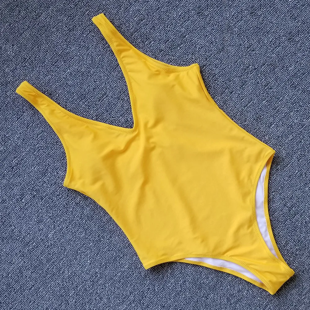 Сексуальная цельная одежда для плавания женский купальник Глубокий V Монокини