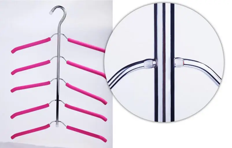 5-слойная вешалка для одежды Многофункциональная Прочная из нержавеющей стали |
