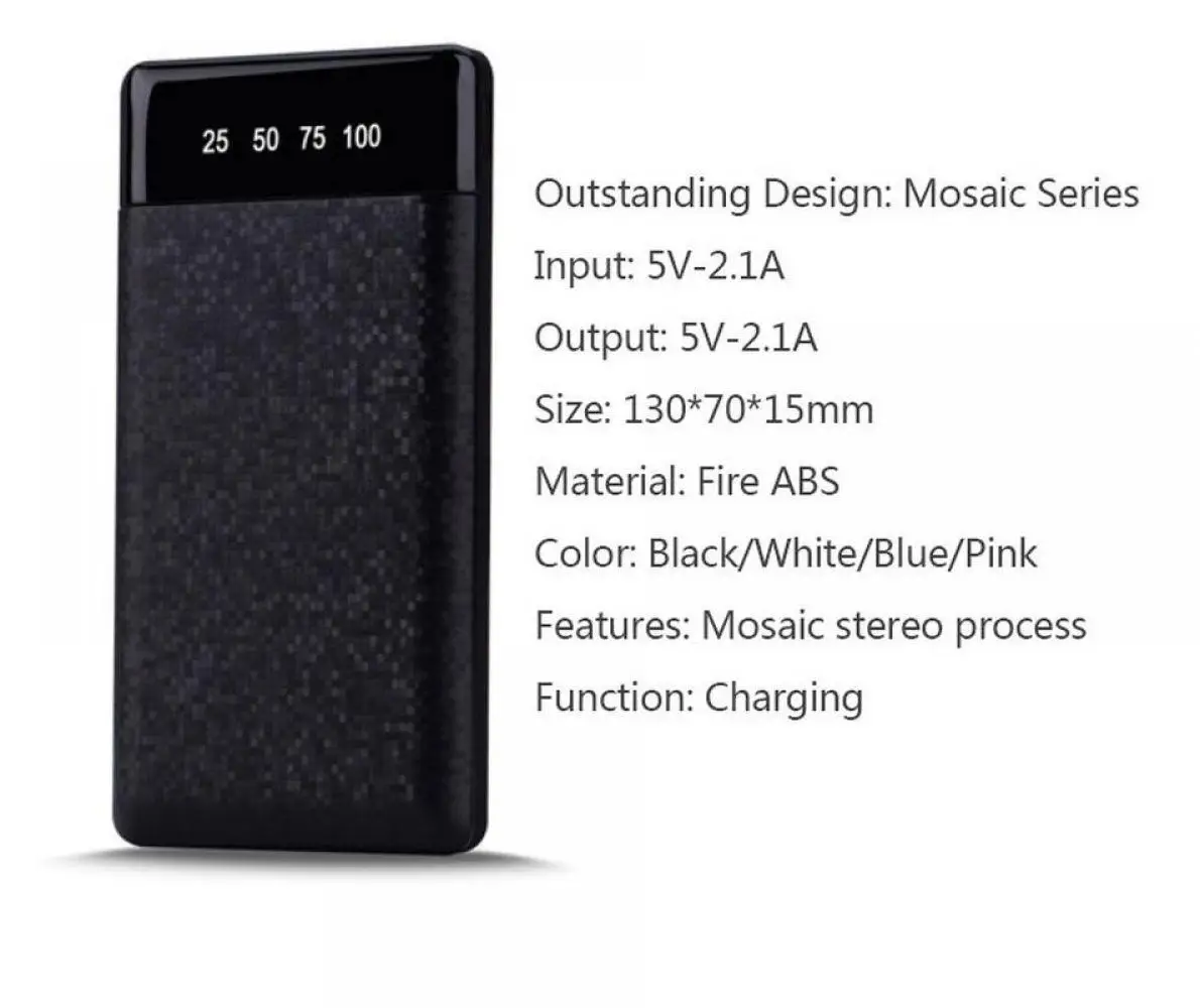 20000 мАч большой емкости быстрое зарядное устройство power bank Dual USB выход Bank