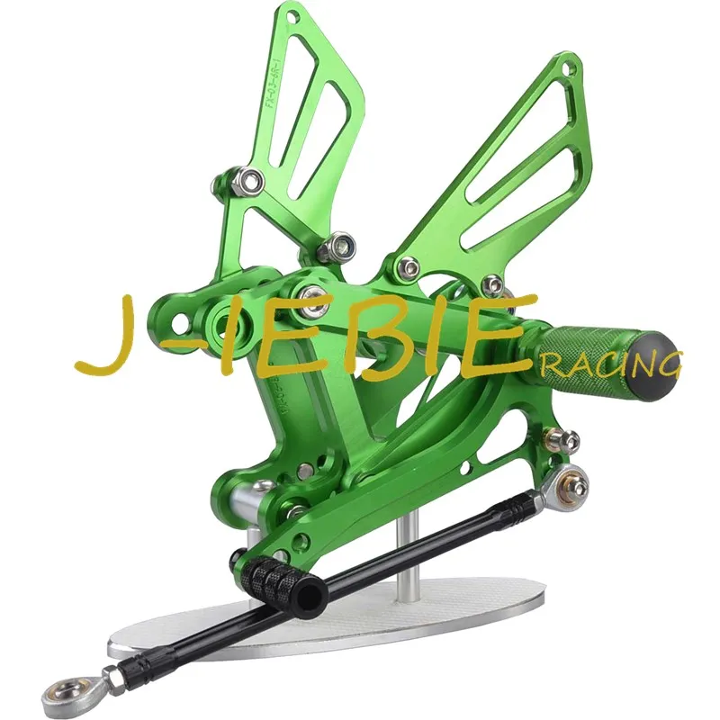 

ЧПУ Гоночный комплект задних регулируемых задних комплектов, колышки для ног для Kawasaki NINJA ZX6R 1998-2002 ZX9R 1999-2003 ZZR600 2005-2008, зеленый