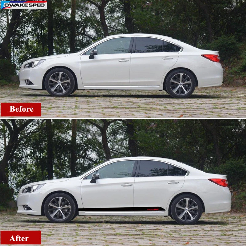 Автомобильная наклейка полосы для боковой двери юбки Subaru LEGACY AWD Спортивная