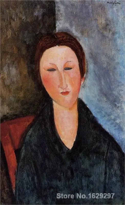 Бюст молодой женщины (Mademoiselle Marthe) от Amedeo Modigliani холст Художественная живопись