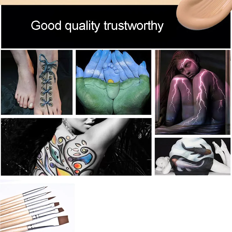 6 шт. набор кистей для макияжа кисть лица инструменты деревянная ручка Хэллоуин