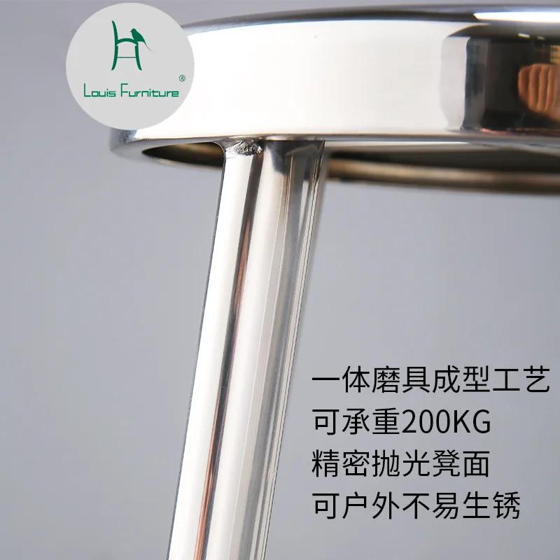 

Louis Fashion Bar stools Stainless steel designer Industrial metal round leisure bar chair