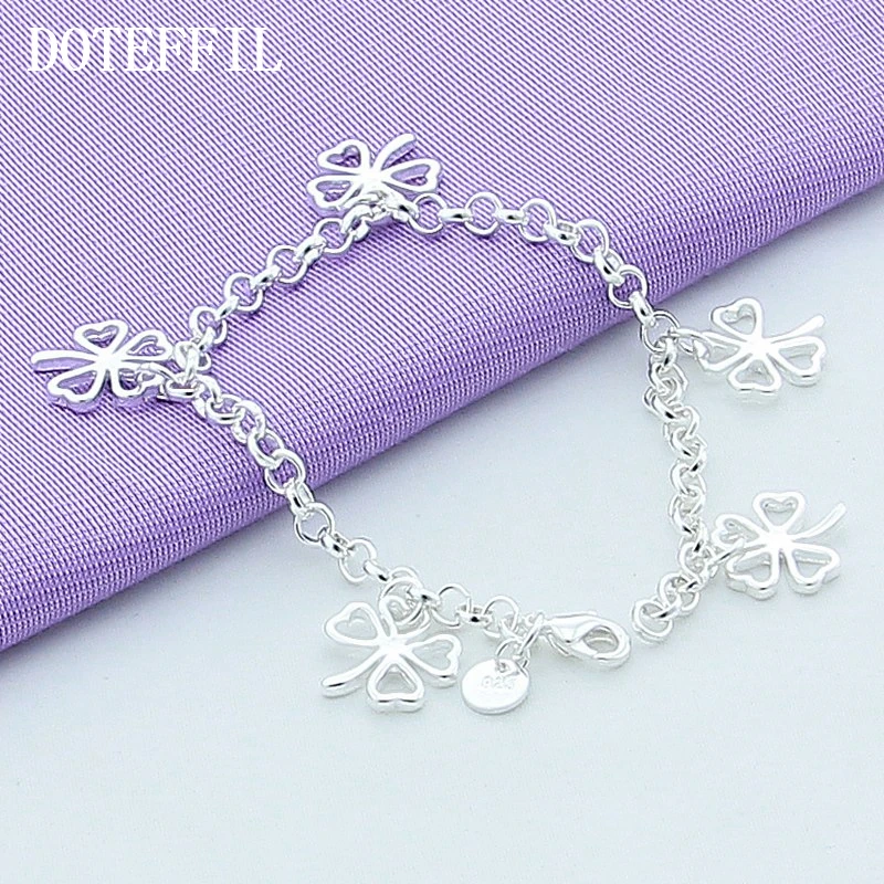 Женский браслет DOTEFFIL из серебра 925 пробы с пятью цветами|925 silver bracelet|silver braceletsilver