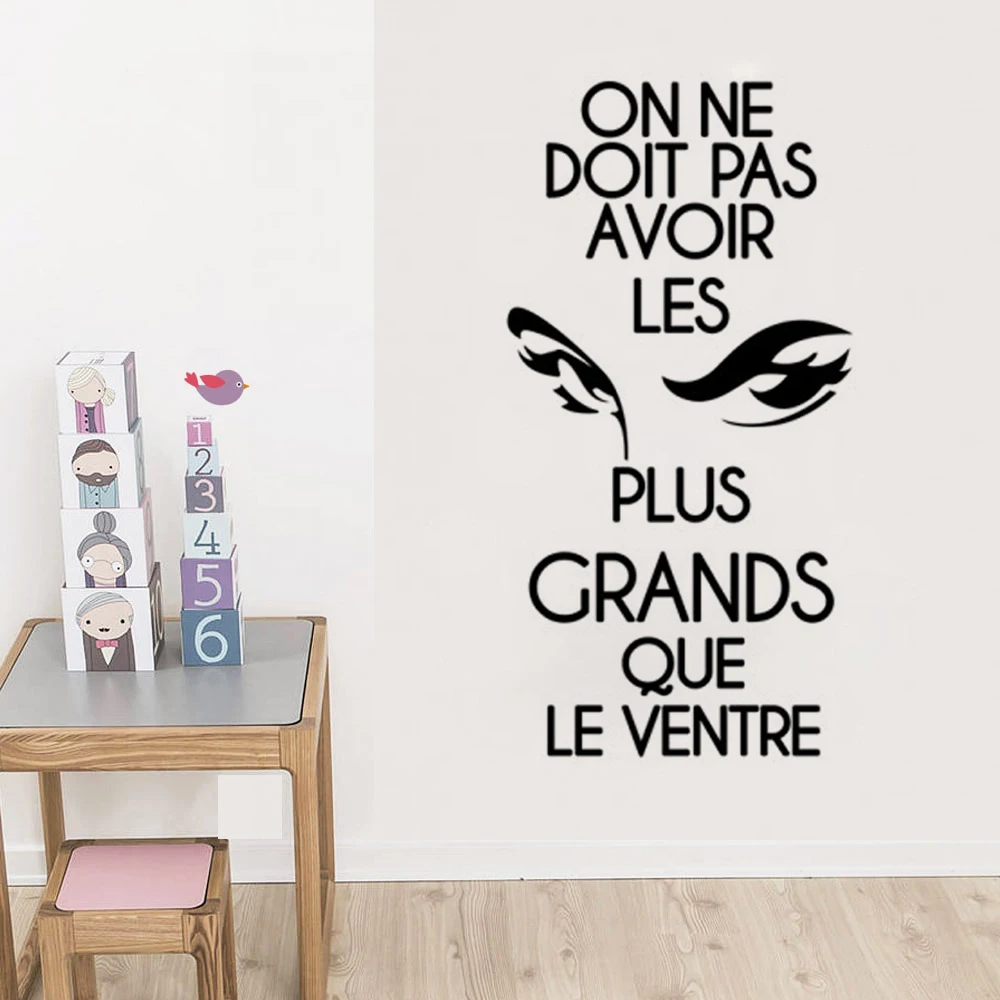 

Creativity French Eyes Motto Vinyl Art Wall Stickers Home Decoration Living room Bedroom Wall Decals Murals JG2714