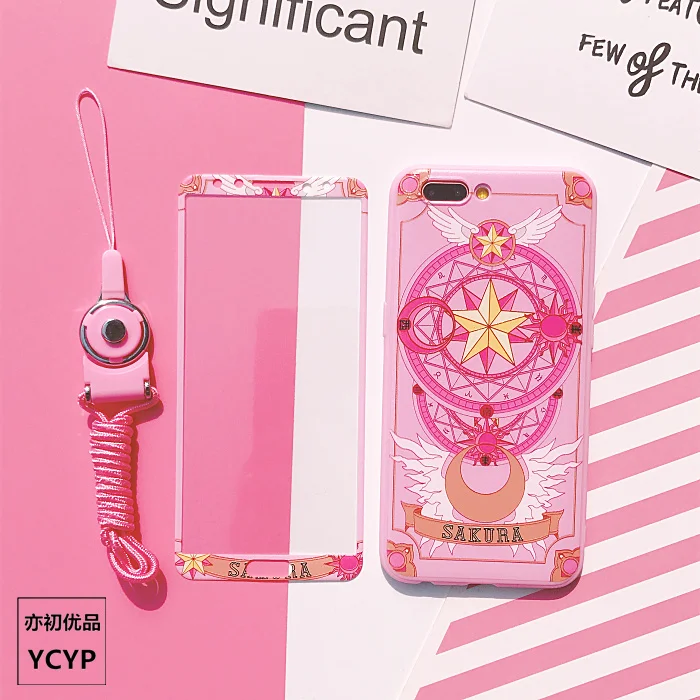 P20 pro Cardcaptor Sakura Чехол + пленка для экрана из закаленного стекла розовый чехол Huawei