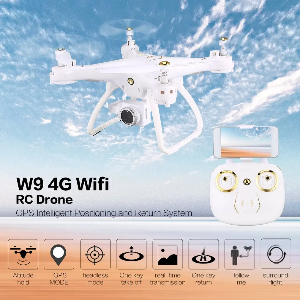 Attop W9 4G 5G Wifi gps 720P 1080P FPV камера передача в реальном времени Радиоуправляемый Дрон Квадрокоптер с безголовым режимом удержания высоты
