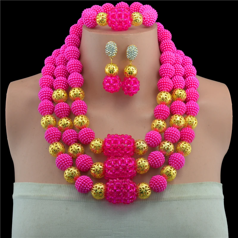 12 видов цветов Свадебные Ювелирные наборы три слоя большие бусины эффектные