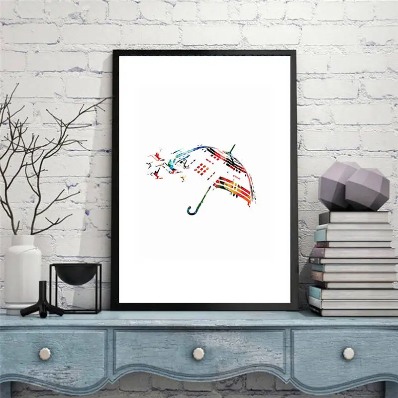 Картина на холсте с цветными птицами настенные картины для детской комнаты