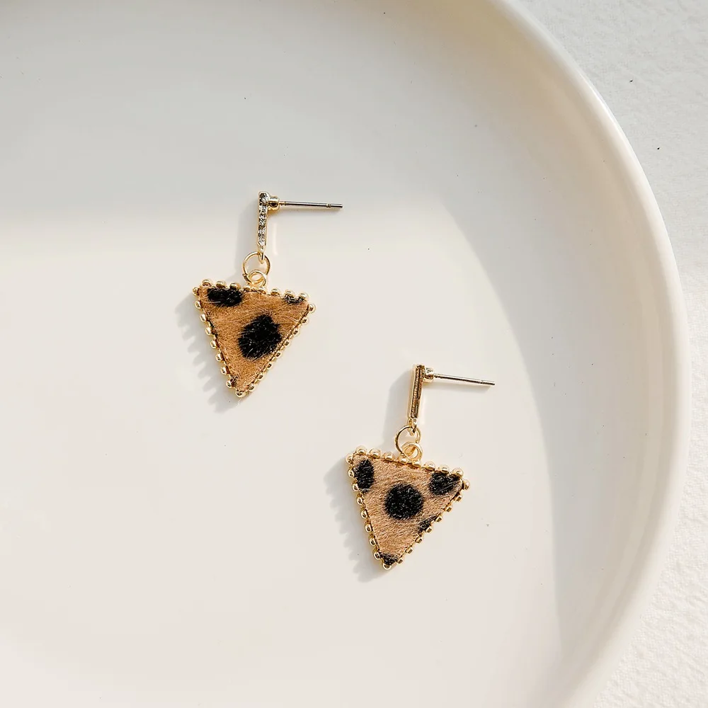 Падение Leopard Длинные висячие серьги женские золотые Цвет геометрический